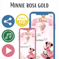 Video invitación de Minnie rosa gold